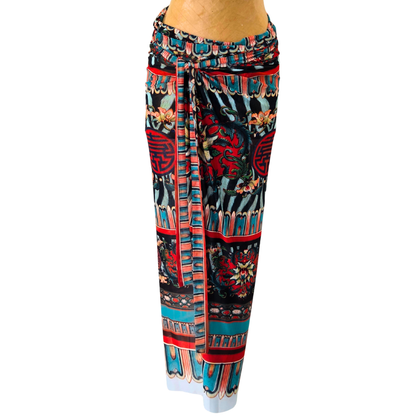 Mesh Wrap Maxi Skirt Zebra Rose