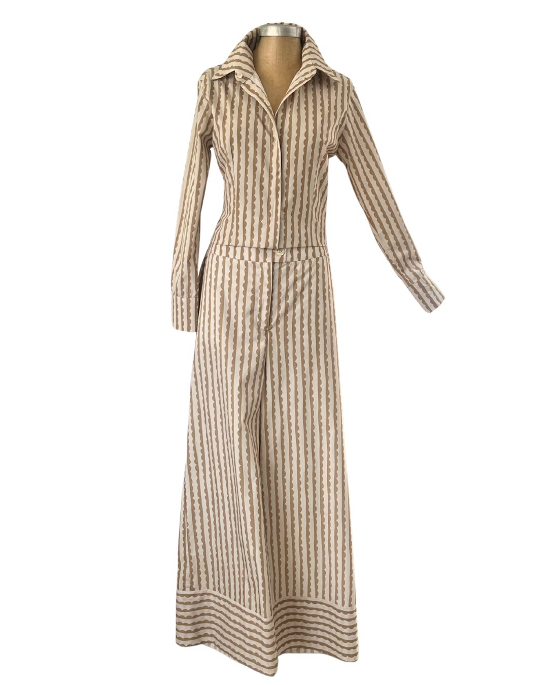 Classic Flared Trousers Natural Scallop