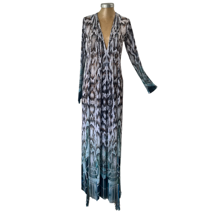 Mesh Tie Maxi Dress Python Nouveau