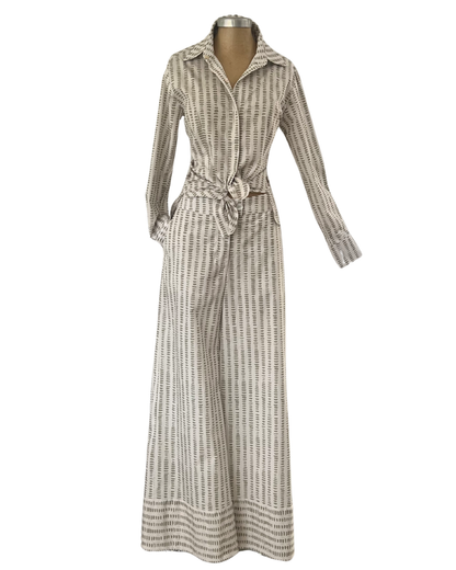 Classic Flared Trousers Sage Pebbles