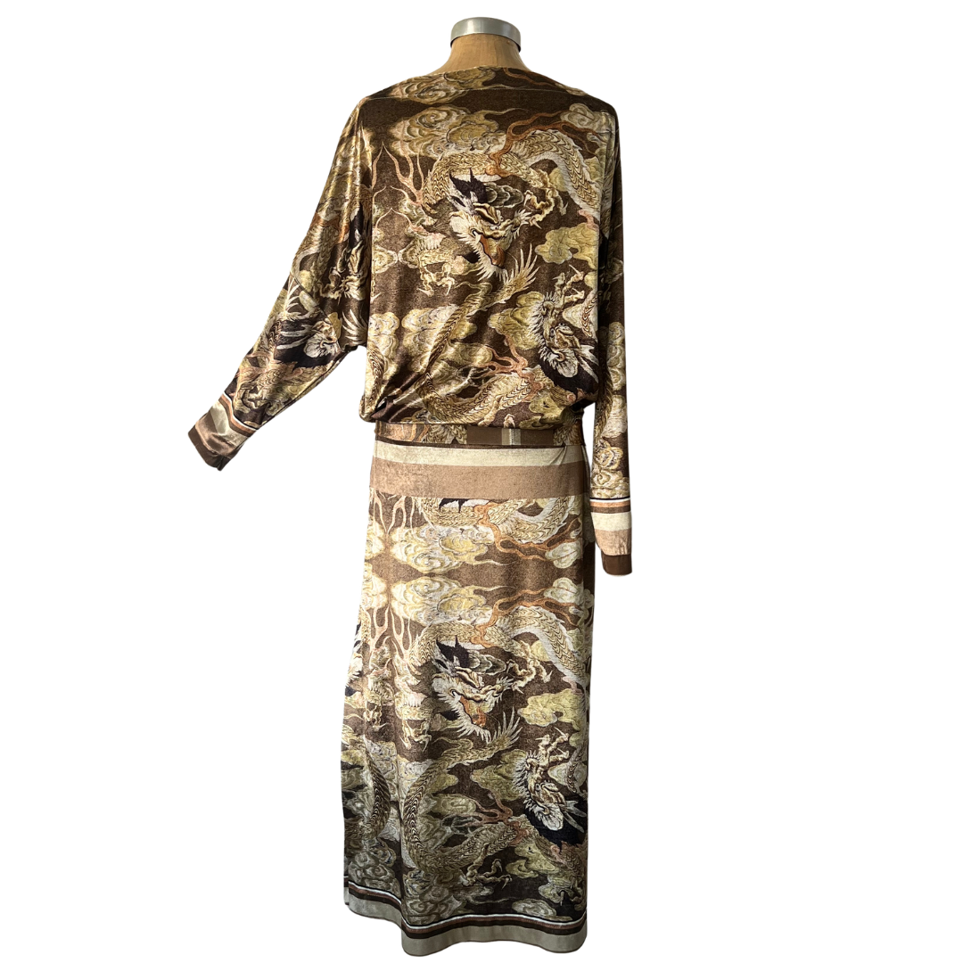Velour Schloemphie Dress Dragon in Clouds