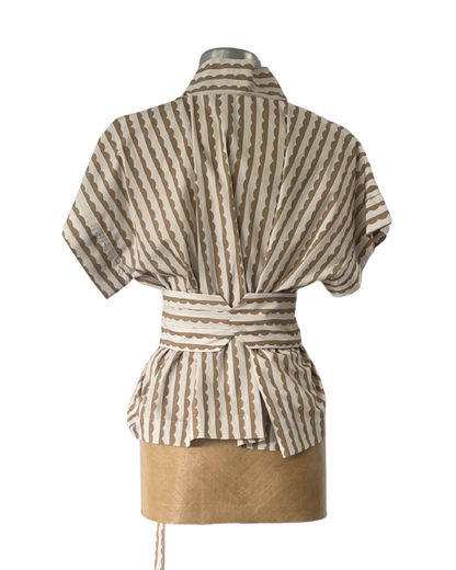 Sleeveless Kimono Natural Scallop