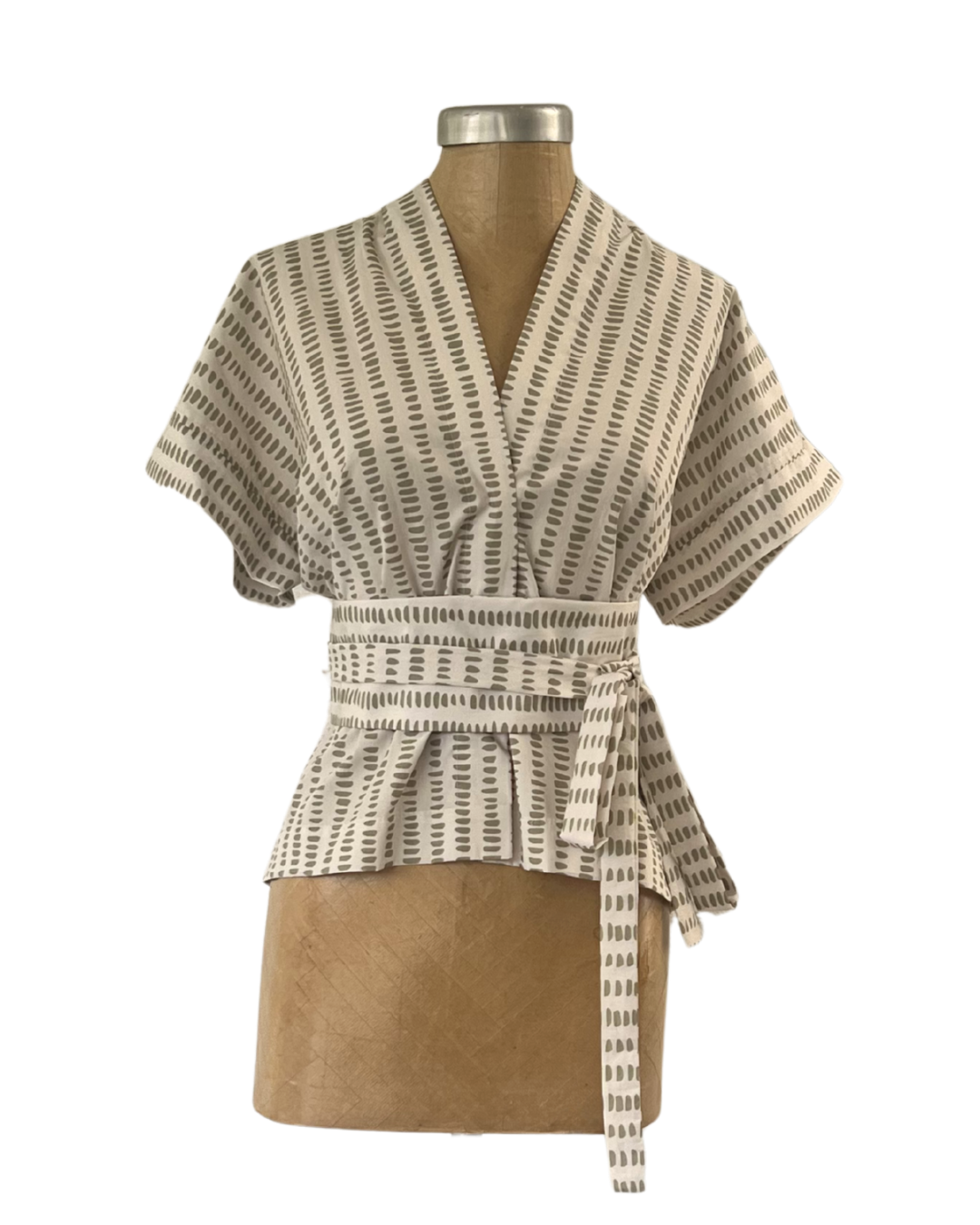 Sleeveless Kimono Sage Pebbles