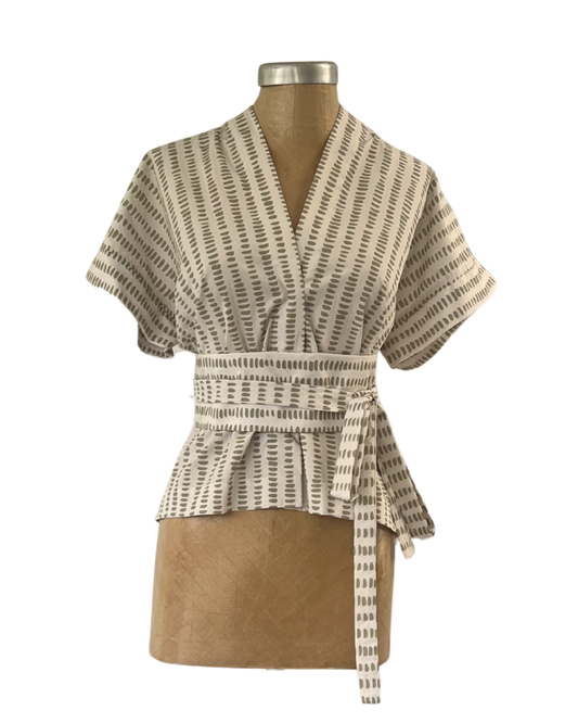 Sleeveless Kimono Sage Pebbles