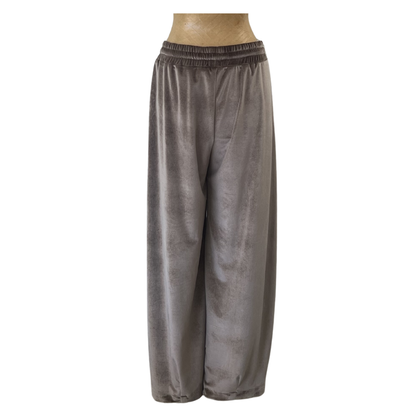 Velour Lounge Barrel Cut Trousers Oyster