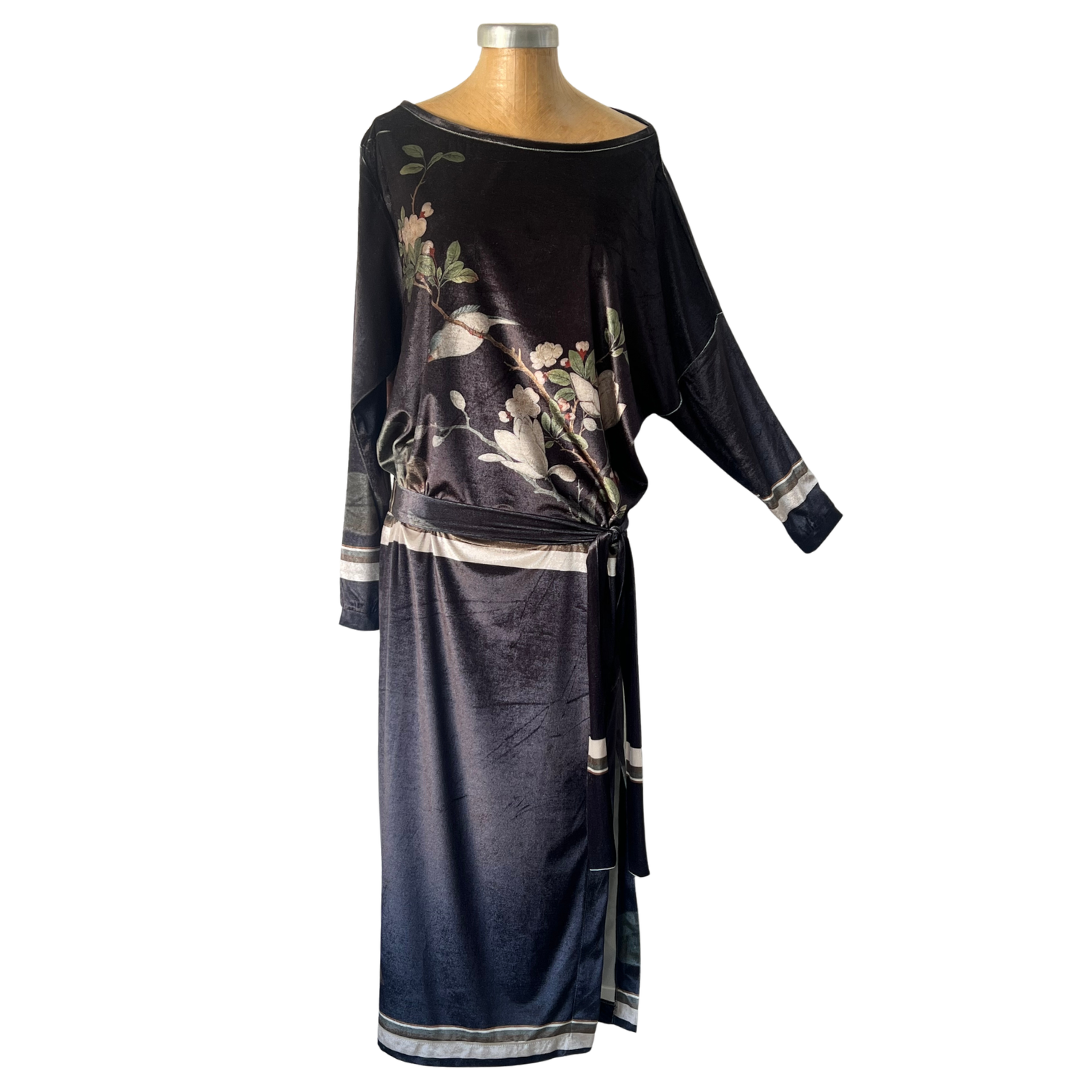 Velour Schloemphie Dress Bird with Magnolia