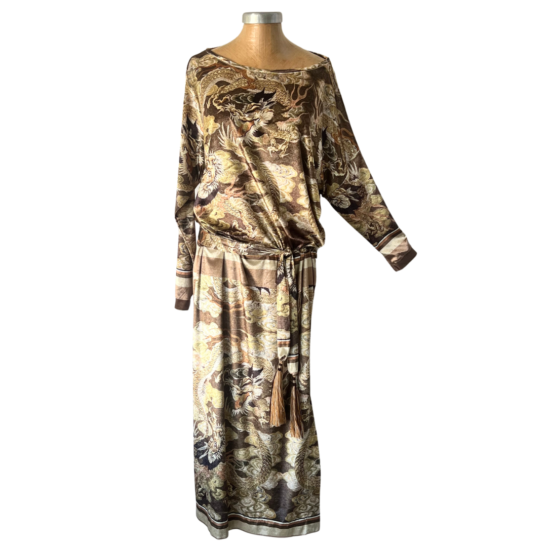 Velour Schloemphie Dress Dragon in Clouds