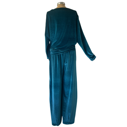 Velour Schloemphie Lounge Top Deep Teal