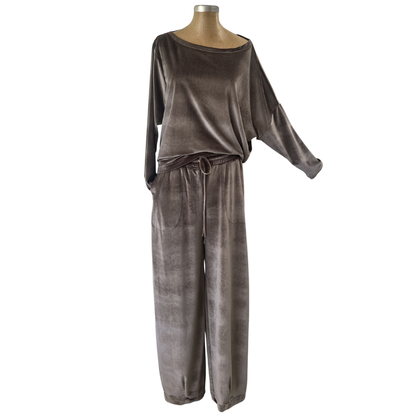 Velour Schloemphie Lounge Top Oyster
