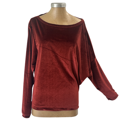 Velour Schloemphie Lounge Top Terracotta Rust