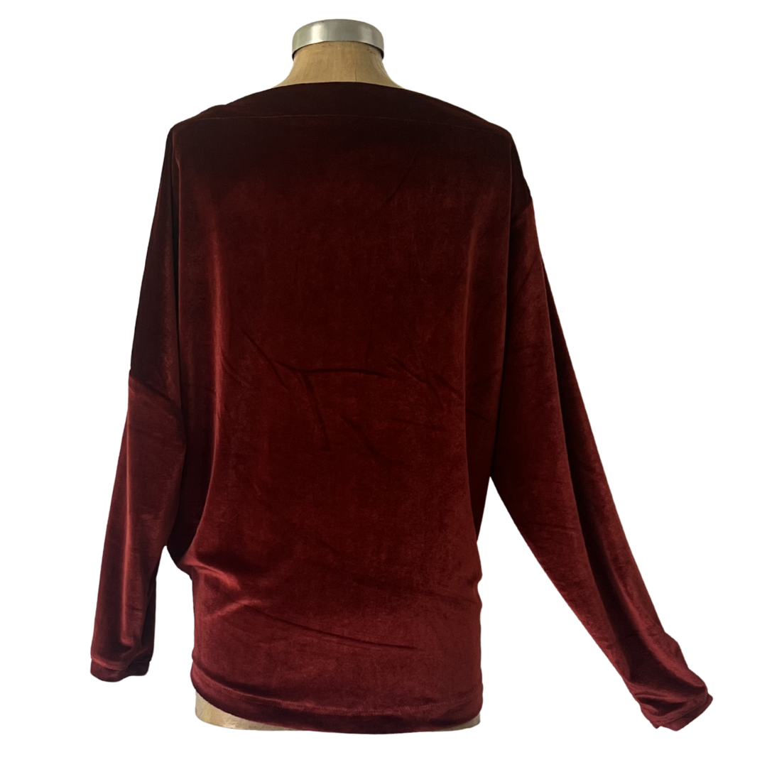Velour Schloemphie Lounge Top Terracotta Rust