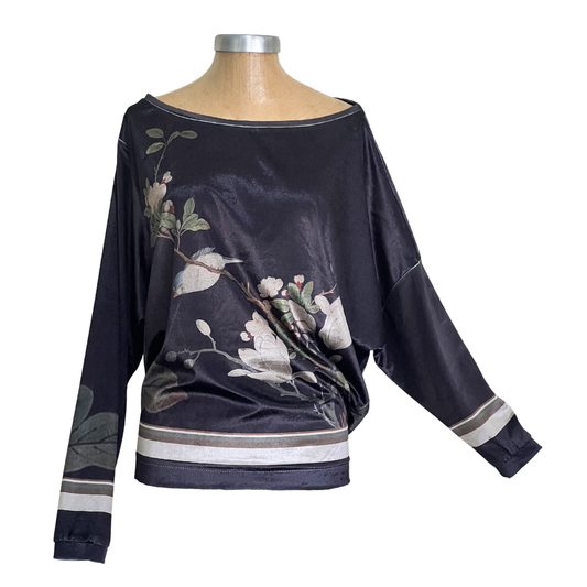 Velour Schloemphie Top Bird with Magnolia