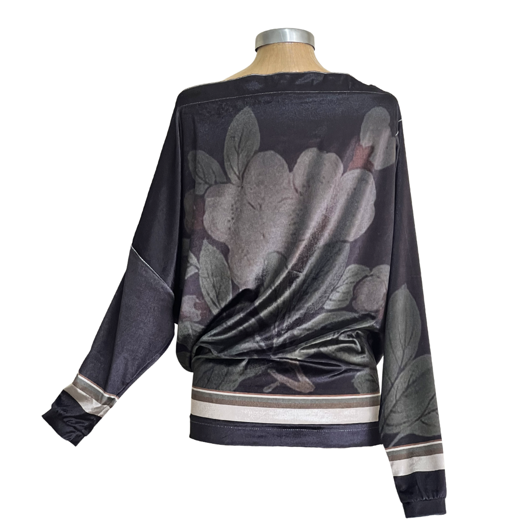 Velour Schloemphie Top Bird with Magnolia