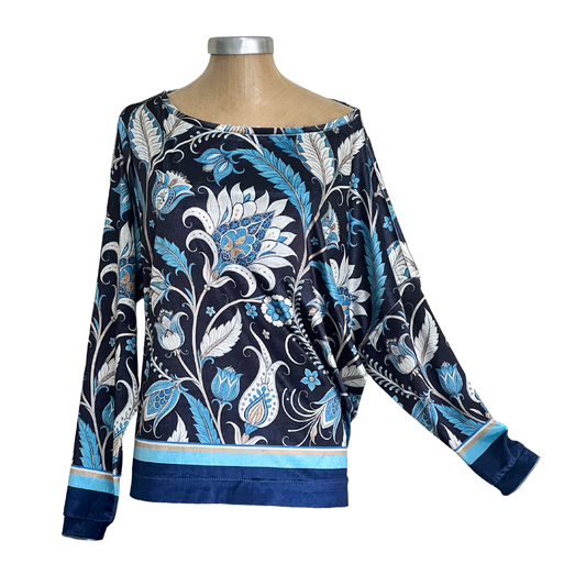 Velour Schloemphie Top Jacobean Paisley