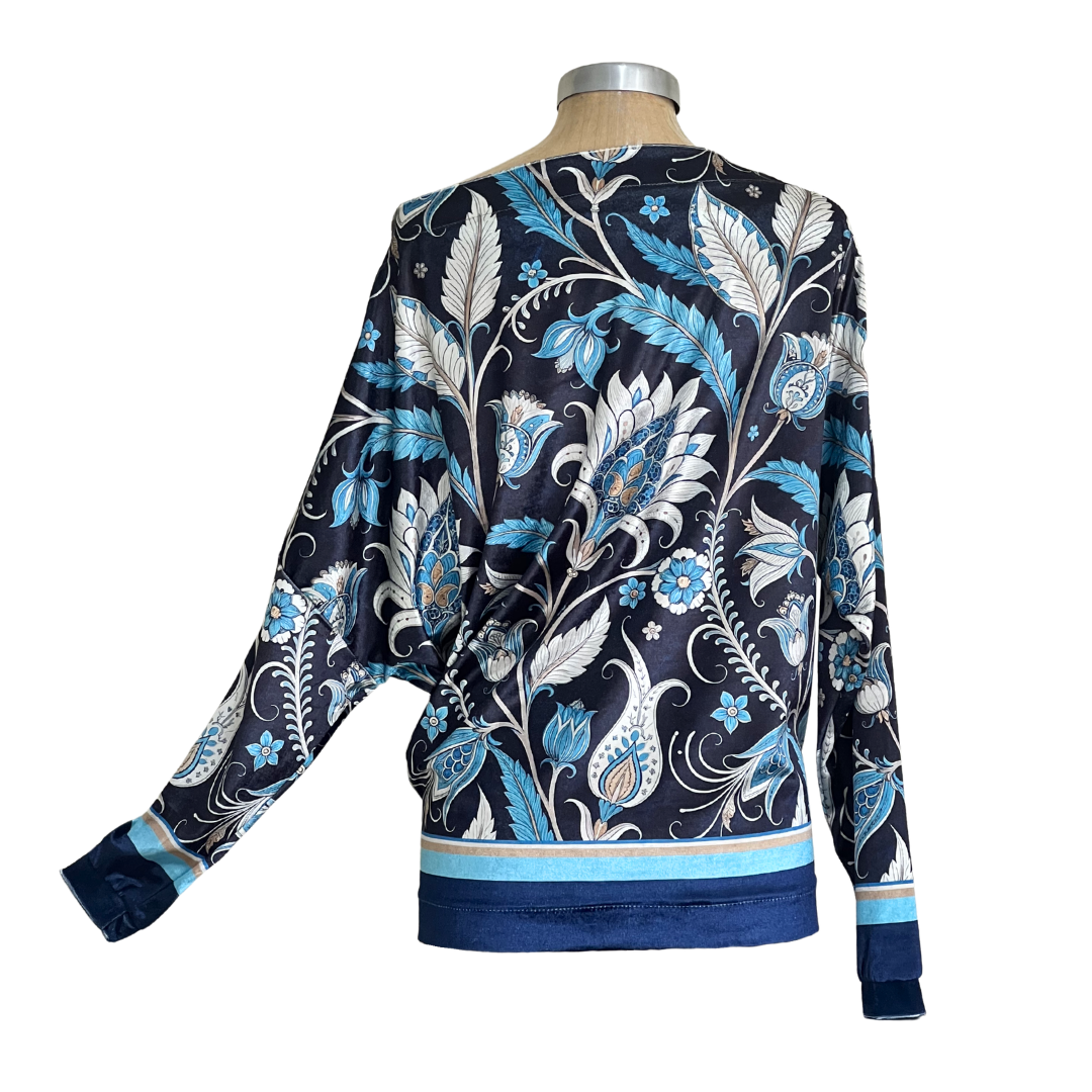 Velour Schloemphie Top Jacobean Paisley