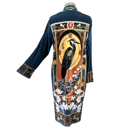 Velour Coat Heron with Lotus