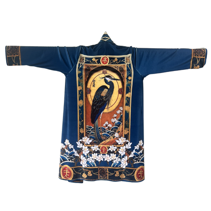 Velour Coat Heron with Lotus