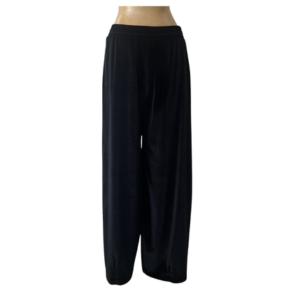 Velour Lounge Barrel Cut Trousers Black
