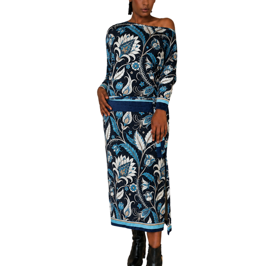 Velour Schloemphie Dress Jacobean Paisley