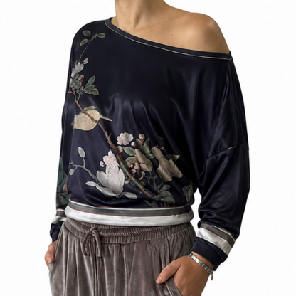 Velour Schloemphie Top Bird with Magnolia