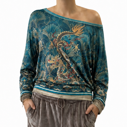 Velour Schloemphie Top Dragon Tapestry