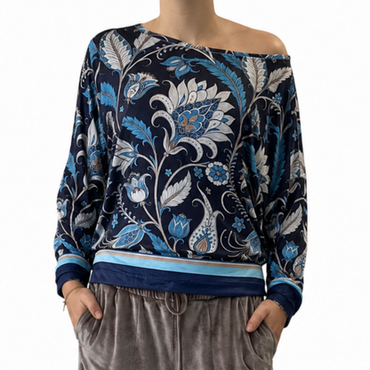 Velour Schloemphie Top Jacobean Paisley