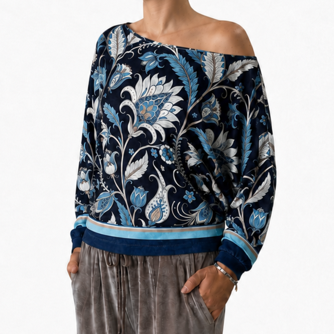 Velour Schloemphie Top Jacobean Paisley