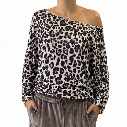 Velour Schloemphie Top Leopard