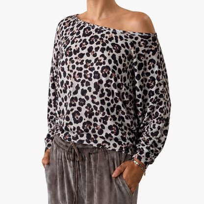 Velour Schloemphie Top Leopard