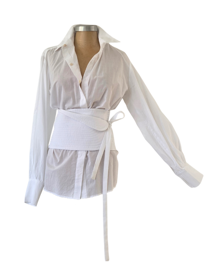 White Cotton Statement Belt