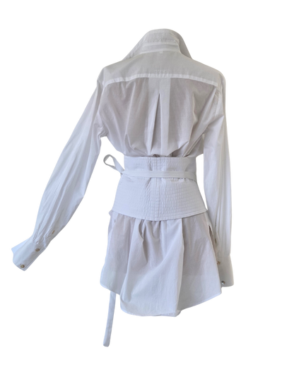 White Cotton Statement Belt